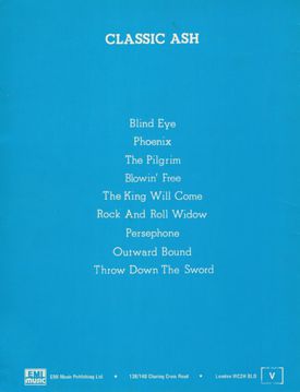[Classic Ash - Song Book cover art, back]