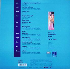 [Wishbone Ash Live - 20th anniversary, Bristol Laser Disc cover art, back]