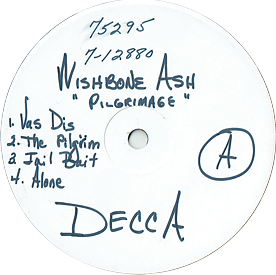 [Pilgrimage US Promo LP. Label, side 1]